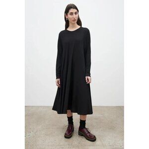 Kowtow Building Block Dress Size Small 100% Organic Cotton Long Sleeve Black